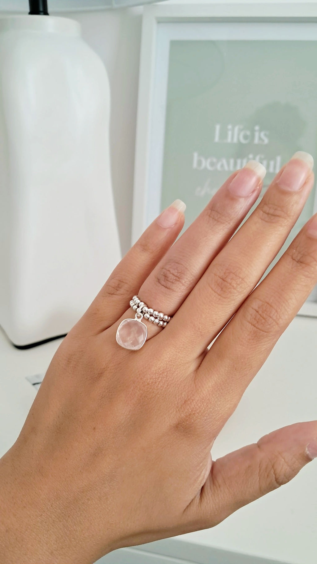Bague Ines quartz rose